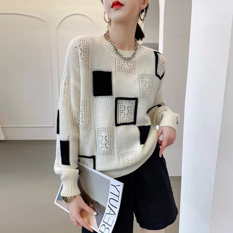 Margrit® | Geometrischer Gemütlicher Blockpullover