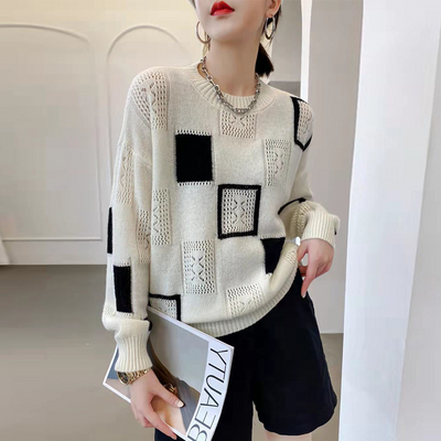 Margrit® | Geometrischer Gemütlicher Blockpullover