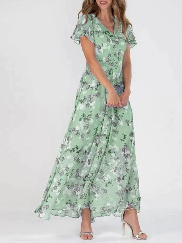 Sophie - Geblümtes Kleid mit Rüschenärmeln