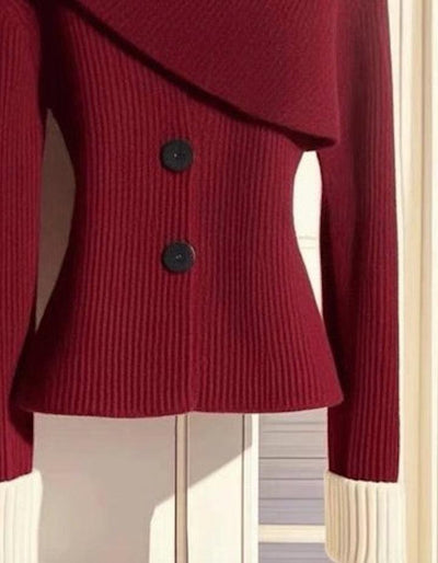Angelica® | Roter Pullover mit langen Ärmeln und Rundhalsausschnitt