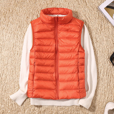 Sibylle® | Neue Winterweste mit weißen Entenfedern