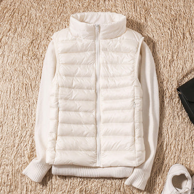 Sibylle® | Neue Winterweste mit weißen Entenfedern