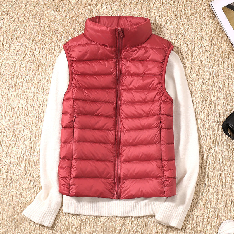 Sibylle® | Neue Winterweste mit weißen Entenfedern