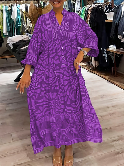 Florence - Kleid mit V-Ausschnitt und Druck