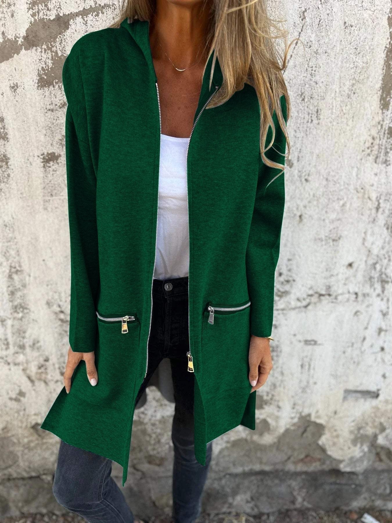 Andrea® | Langärmliger Cardigan mit Reißverschluss