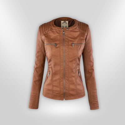 Alessa® | Lederjacke mit Kapuze