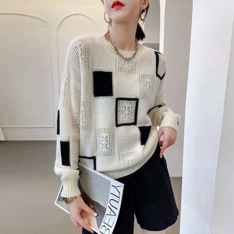 Margrit® | Geometrischer Gemütlicher Blockpullover