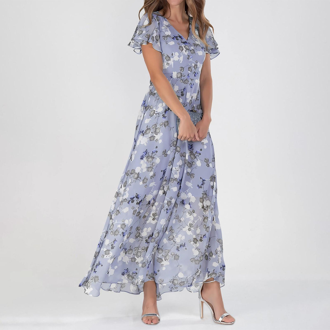 Sophie - Geblümtes Kleid mit Rüschenärmeln