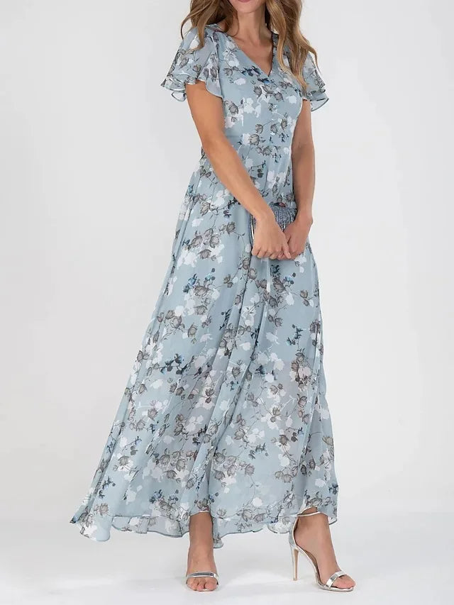 Sophie - Geblümtes Kleid mit Rüschenärmeln