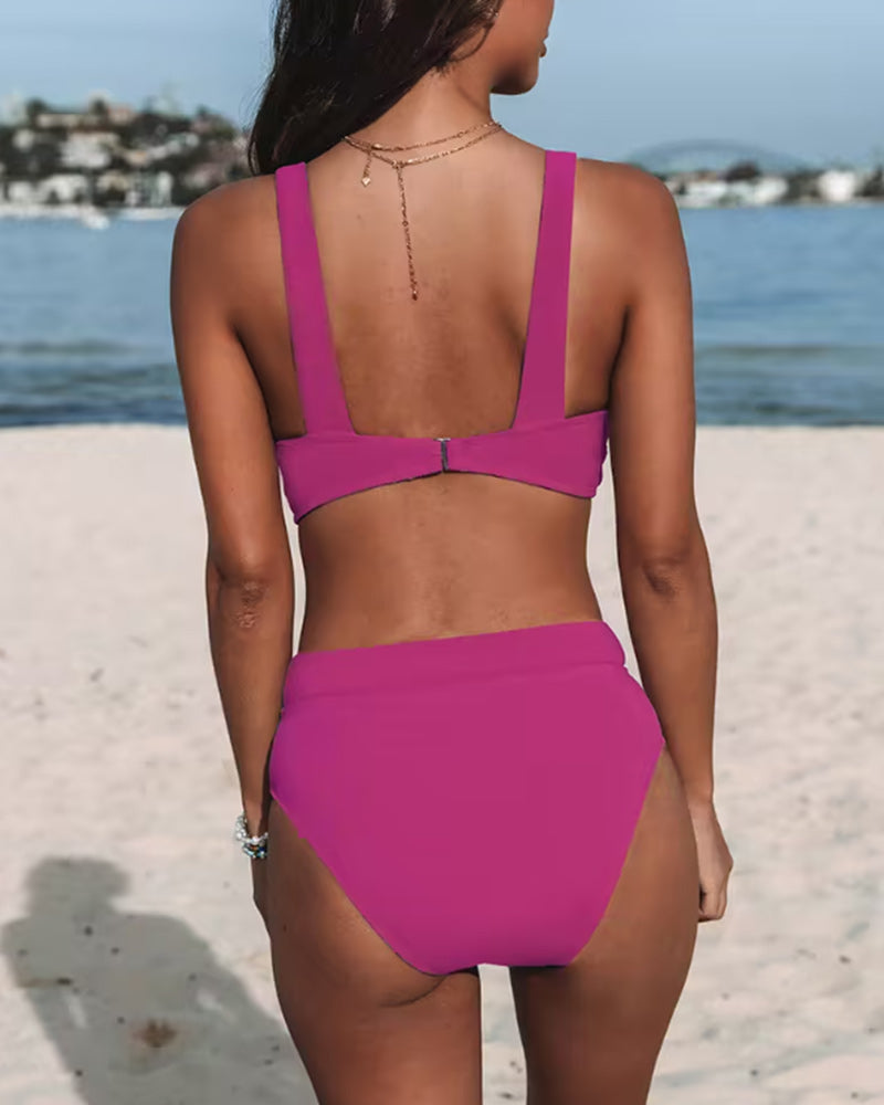 Nika® | Badeanzug mit hohem Bund im einfarbigen Design