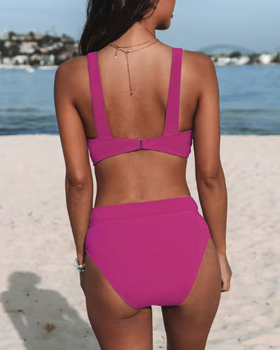 Nika® | Badeanzug mit hohem Bund im einfarbigen Design
