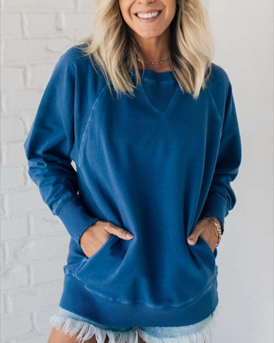 VIOLA® | Gerippter Pullover mit Taschen
