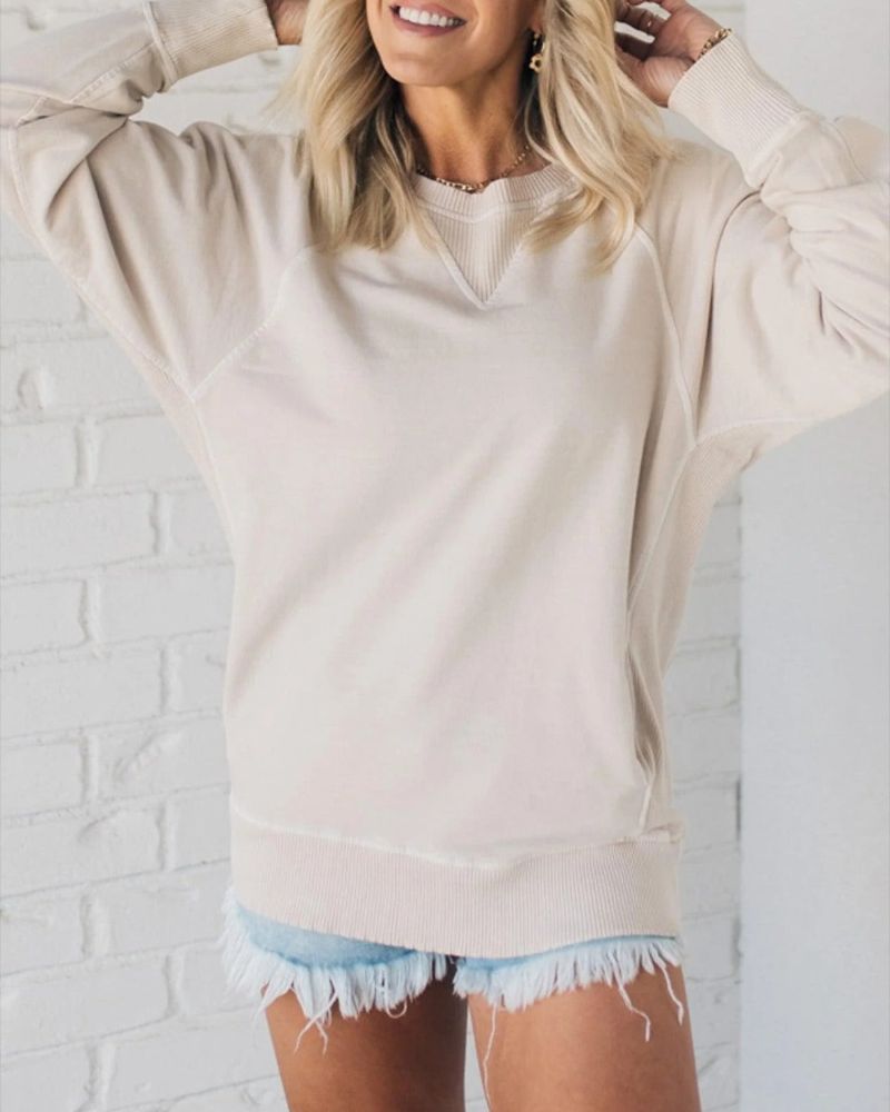 VIOLA® | Gerippter Pullover mit Taschen