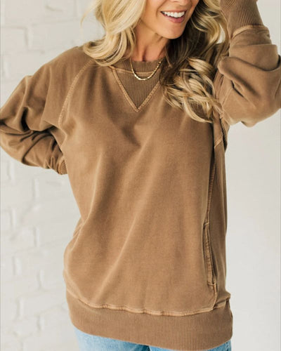 VIOLA® | Gerippter Pullover mit Taschen
