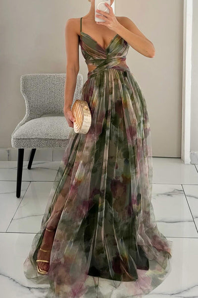 Franziska® | Zauberhaftes Blumenmuster Maxi Kleid