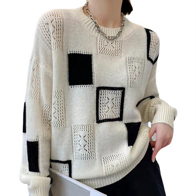 Margrit® | Geometrischer Gemütlicher Blockpullover