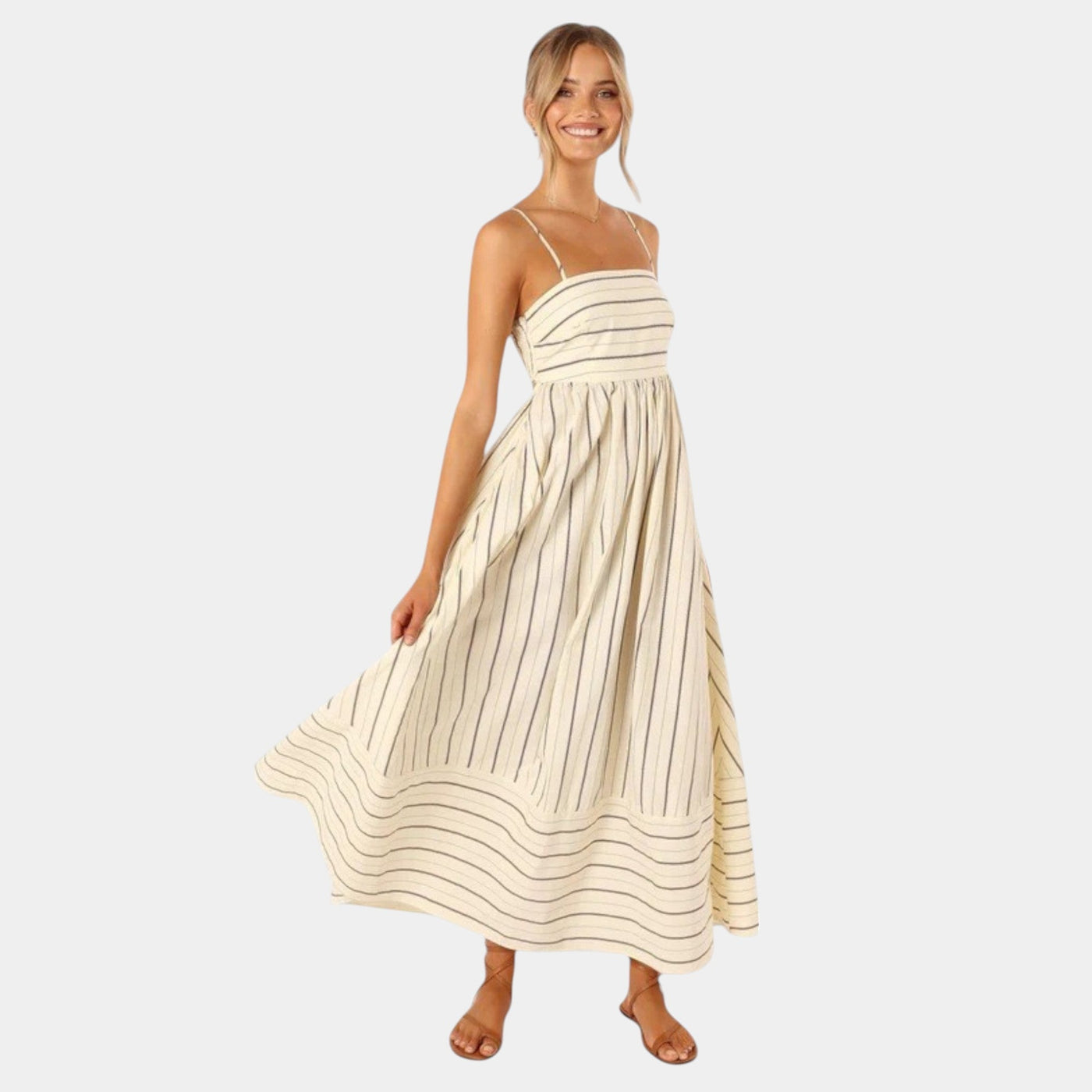 Rosa - Lässiges Gestreiftes Kleid