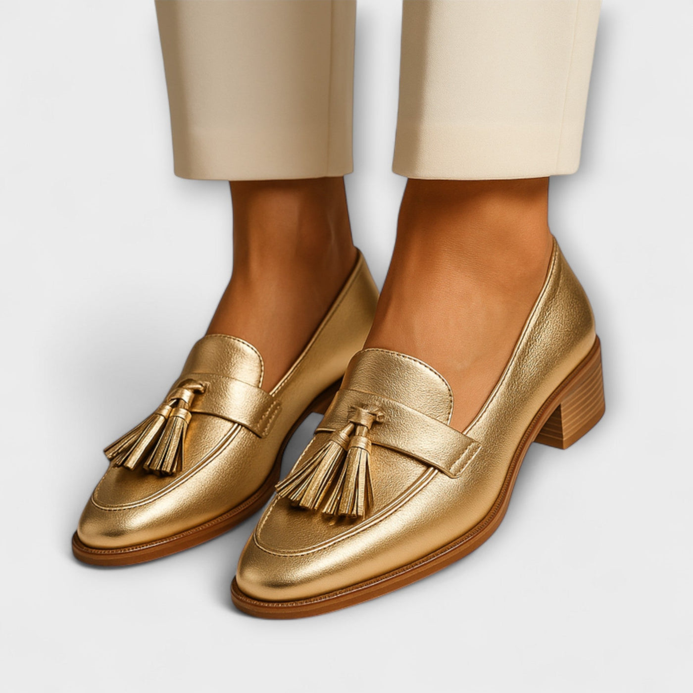 Kathrin® | Goldene Loafers