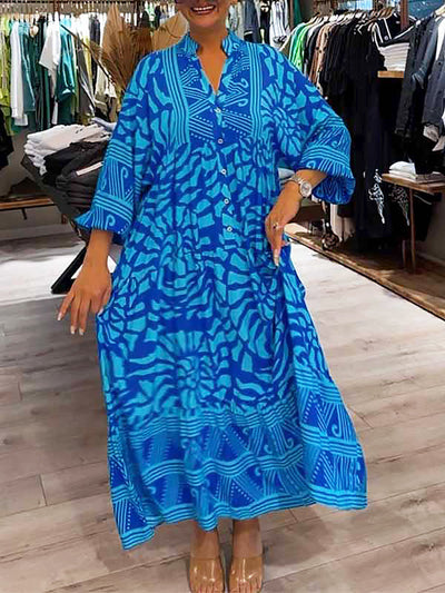 Florence - Kleid mit V-Ausschnitt und Druck