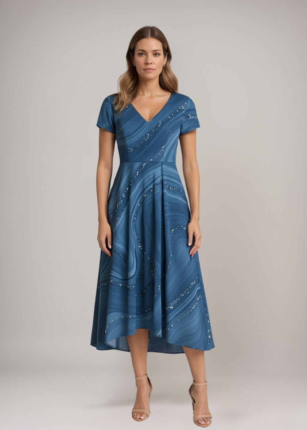 Teresa - Midikleid mit V-Ausschnitt