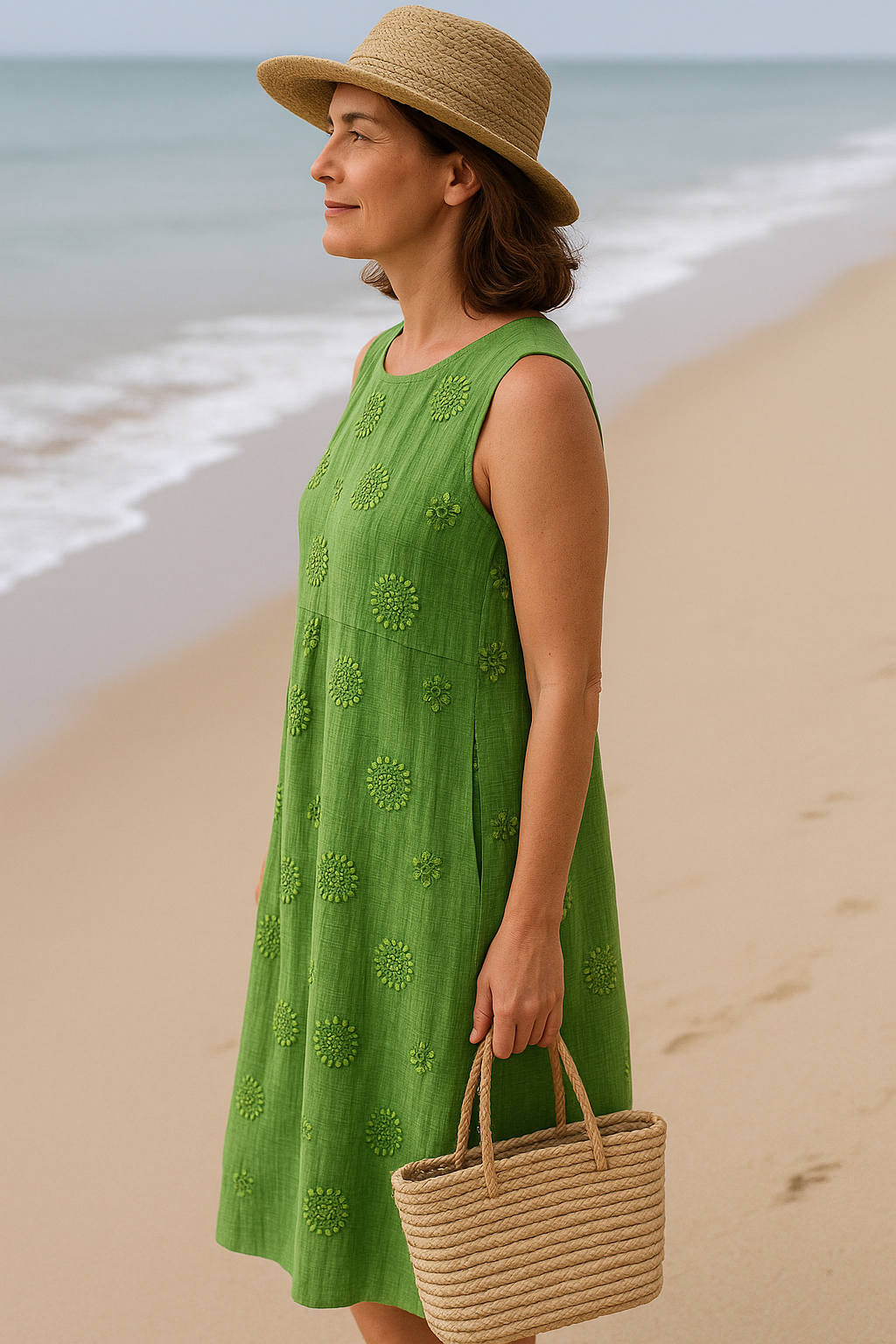Claudia - Elegantes Ärmelloses Baumwollkleid
