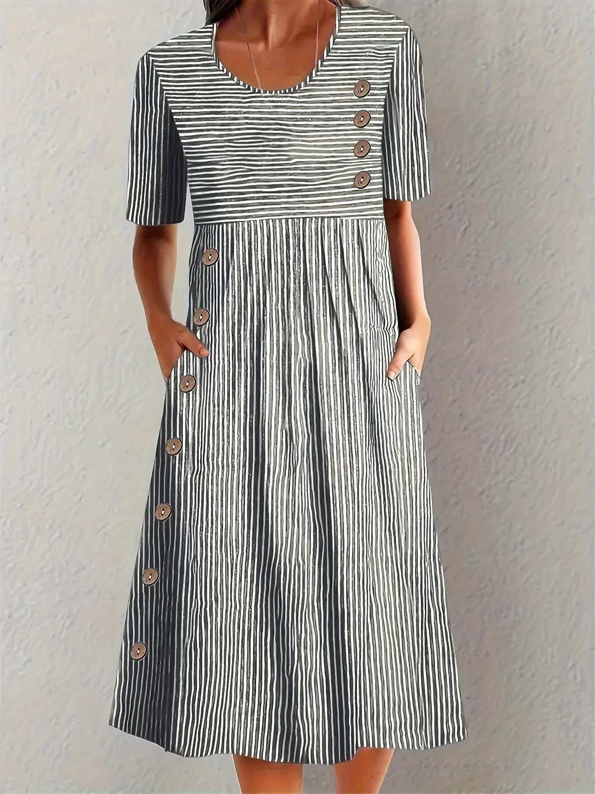 Macy - Gestreiftes Midikleid