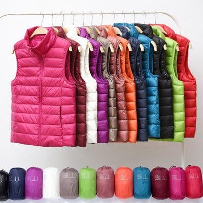 Sibylle® | Neue Winterweste mit weißen Entenfedern
