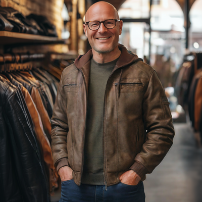 Simon® | Handgefertigte Lederjacke für Herren