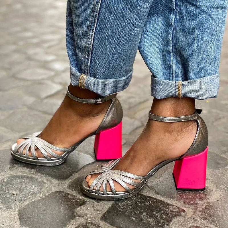 Seraphina™ | Glänzende Sandalen mit Breittalent und elegantem Schnallenverschluss