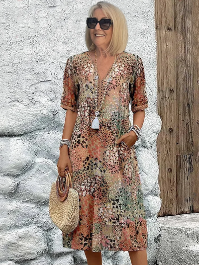 Sandra™ | Fließendes Midi-Kleid