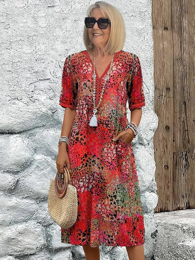 Sandra™ | Fließendes Midi-Kleid