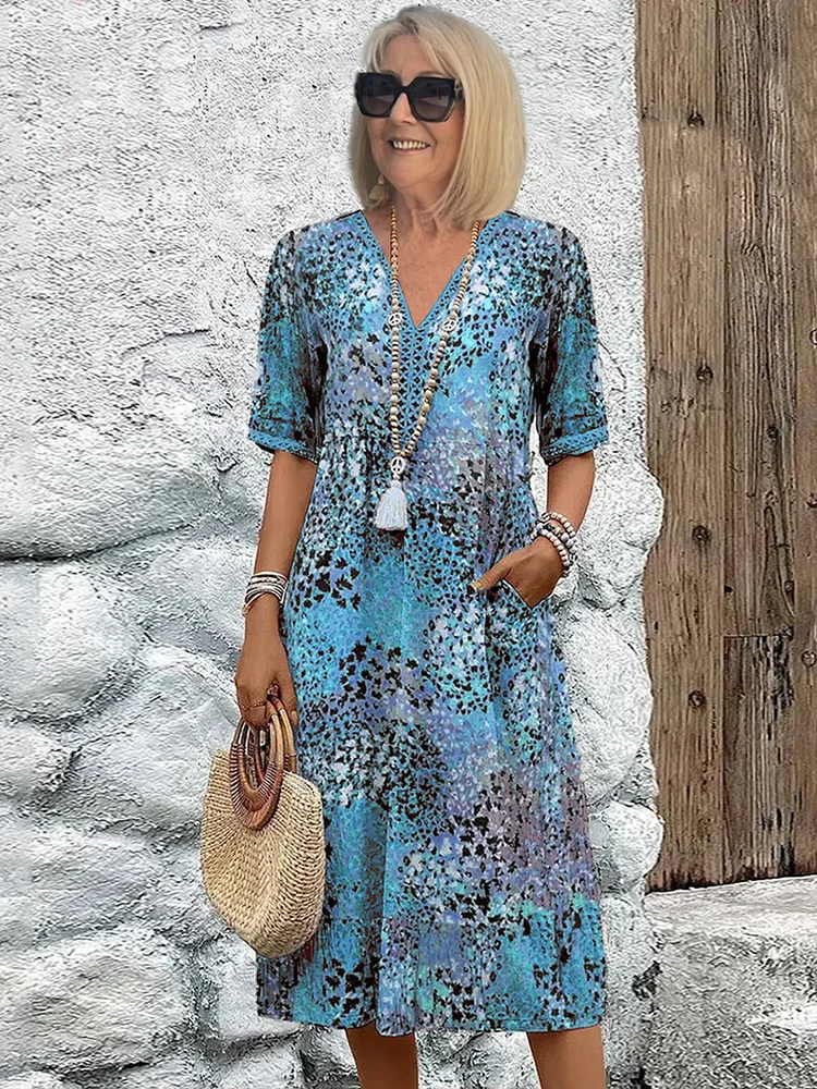 Sandra™ | Fließendes Midi-Kleid