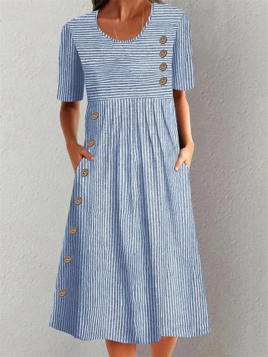 Macy - Gestreiftes Midikleid