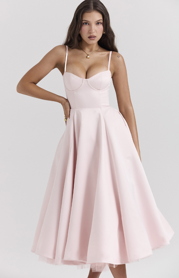 Jessica - Midikleid mit Satin-Bustier