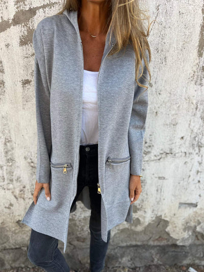 Andrea® | Langärmliger Cardigan mit Reißverschluss