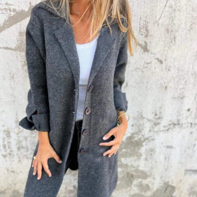 Eva® | CASUAL EINREIHIGE JACKE MIT KAPUZE