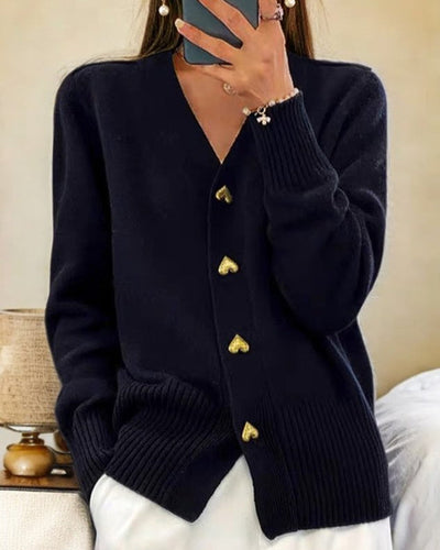 Katherine® | Eleganter Cardigan mit herzförmigen Knöpfen
