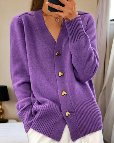 Katherine® | Eleganter Cardigan mit herzförmigen Knöpfen
