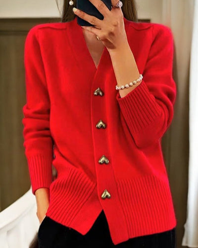 Katherine® | Eleganter Cardigan mit herzförmigen Knöpfen